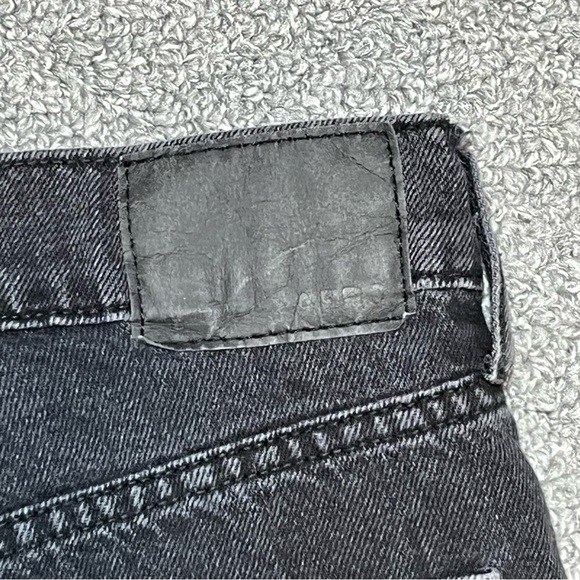 Aeropostale 90’s Baggy Jeans Womens Size 4 Black Button Fly Mid Rise Distressed - Picture 8 of 10